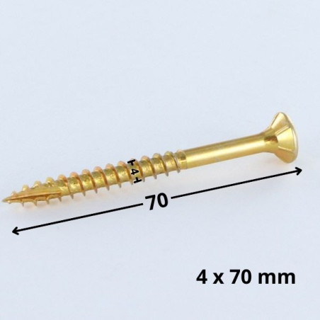 1 x Spanplattenschraube TEKOR Senkkopfschraube Gezahnt 4X70 Mit Gewinde 42 T20 ZBCR3+ cut Bohrspitze mit Typ 17