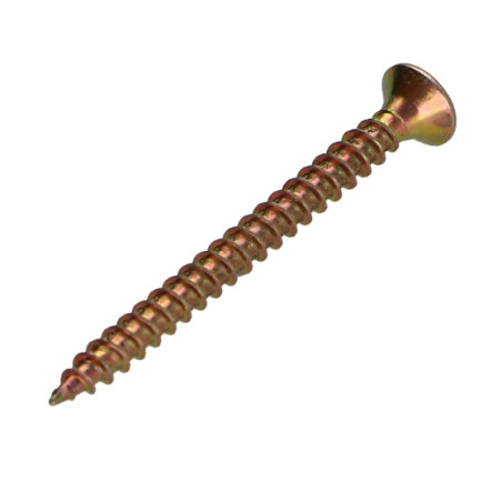 1 x Spanplattenschrauben Senkkopfschraube Pozi N°2 4,5X45 Gesamtgewinde Dichromat