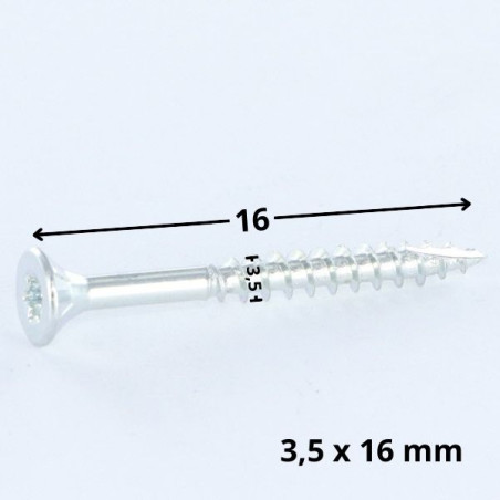 1 x Spanplattenschraube TEKOR Senkkopfschraube Gezahnt 3,5X16 T15 Verzinkt cut Bohrspitze mit Typ 17 Spitze