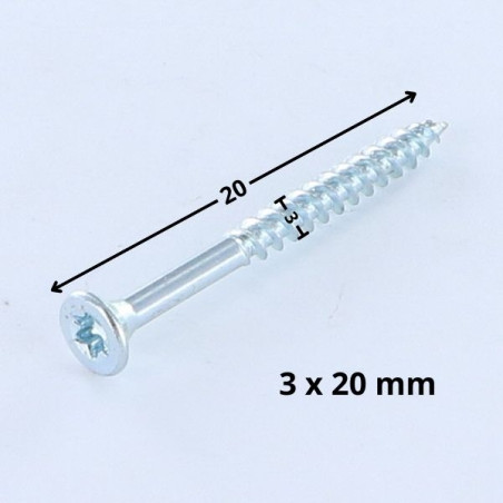1 x Spanplattenschrauben Senkkopfschraube T10 3x20 Verzinkt Mikroschrauben