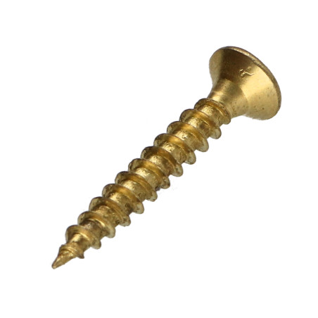 1 x Spanplattenschrauben Senkkopfschraube Pozi N°2 3,5X25 Gesamtgewinde Vermessingtem Stahl