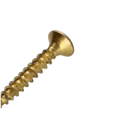 1 x Spanplattenschrauben Senkkopfschraube Pozi N°2 3,5X25 Gesamtgewinde Vermessingtem Stahl