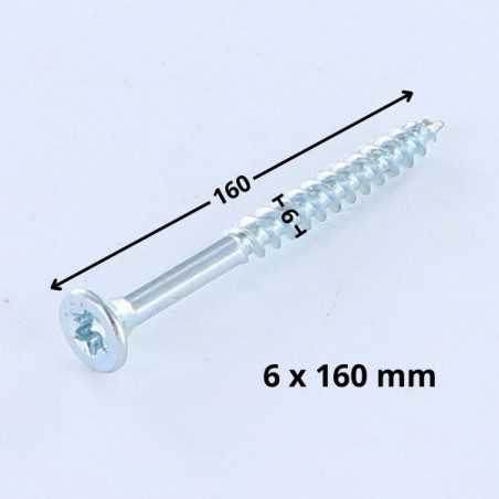 1 x Spanplattenschrauben Senkkopfschraube T25 6X160 Mit Gewinde 70 Verzinkt