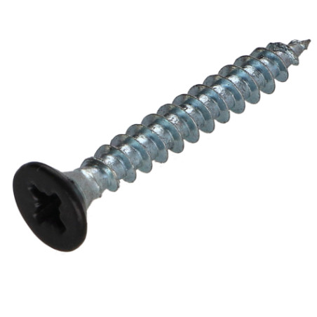 1 x Spanplattenschrauben Senkkopfschraube Pozi N°2 4,5X35 Gesamtgewinde Verzinkt RAL9004 signalschwarz 30 % BRI