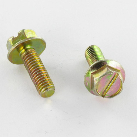 1 x Metallschrauben Sechskantkopf M5X18 Kreuzschlitz mit Flansch 11 Gespalten Dichromat