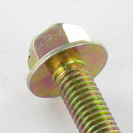 1 x Metallschrauben Sechskantkopf M5X18 Kreuzschlitz mit Flansch 11 Gespalten Dichromat