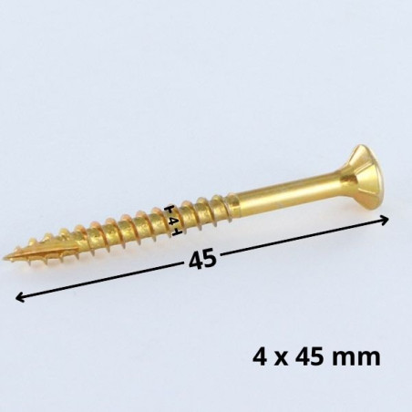 1 x Spanplattenschraube TEKOR Senkkopfschraube Gezahnt 4X45 Mit Gewinde 27 T20 ZBCR3+ cut Bohrspitze mit Typ 17
