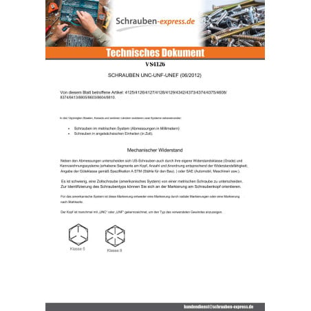 1 x Sechskantmutter 9/16" UNF Verzinkt GRAD 2