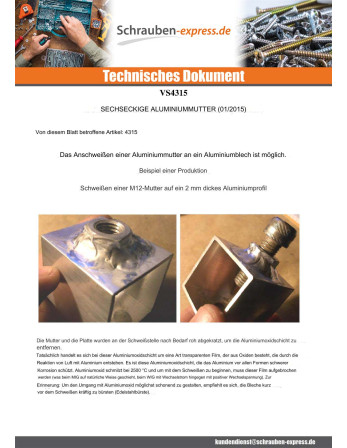 1 x Sechskantmutter M5 Aluminium