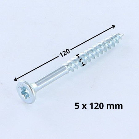 1 x Spanplattenschrauben Senkkopfschraube T25 5X120 Mit Gewinde 70 Verzinkt