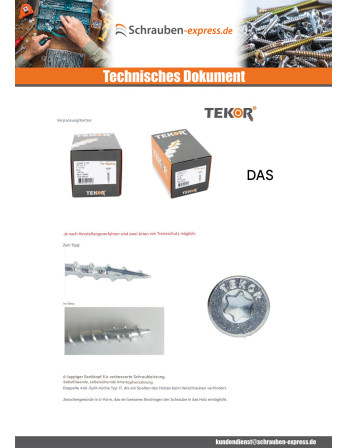 1 x Spanplattenschrauben Senkkopfschraube T25...