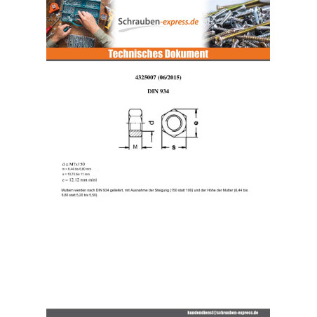 1 x Sechskantmutter M7 S/PLAT 11 gewinde 150 Hohe Korrosionsbeständigkeit Stahl feuerverzinkt Oversized