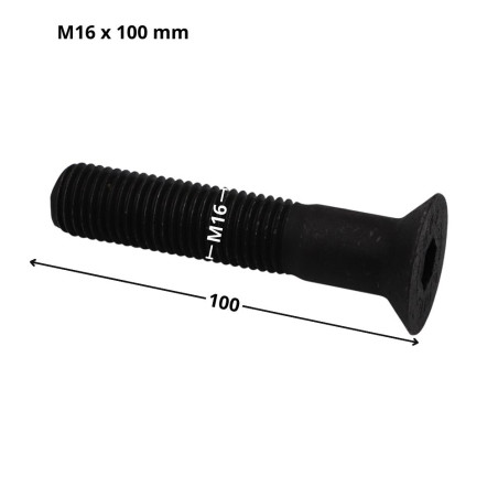 1 x Metallschrauben Innensechskant mit flachem Kopf Schraubenschlüssel 10 M16x100 Teilgewinde Klasse 10.9 Rohstahl