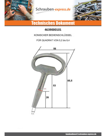 1 x Schlüssel Von MANÖVER für Carr Kegelförmig...