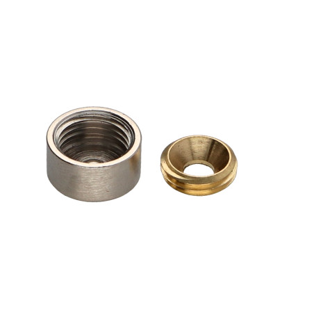 1 x Zylindrische Abdeckkappe (eine Rosette und eine Abdeckkappe) Nickel Messing Durchmesser 15 Schraube 3 für 4,5