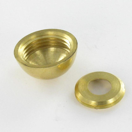 1 x Runde Abdeckkappe (eine Rosette und eine Abdeckkappe) Messing Durchmesser 15 Für Schraube M5