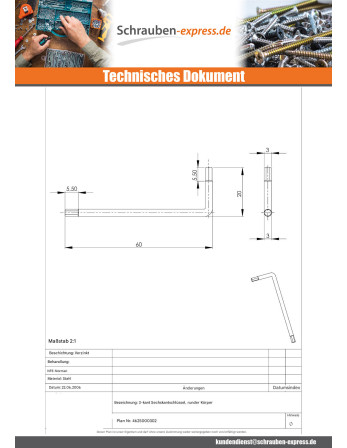 1 x Sechskant-Allen-Schlüssel Von 3 RUNDER...