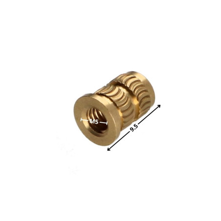 1 x Einsatz Mit Kopf HEATFIX Messing M5x9,5