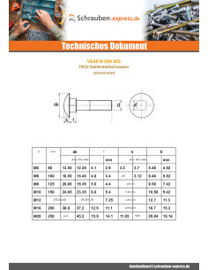 Schlossschraube M8X80 Gesamtgewinde Rohstahl 2
