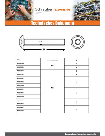 1 x Metallschrauben Flachrundschraube mit...