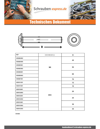 1 x Metallschrauben Flachrundschraube mit...