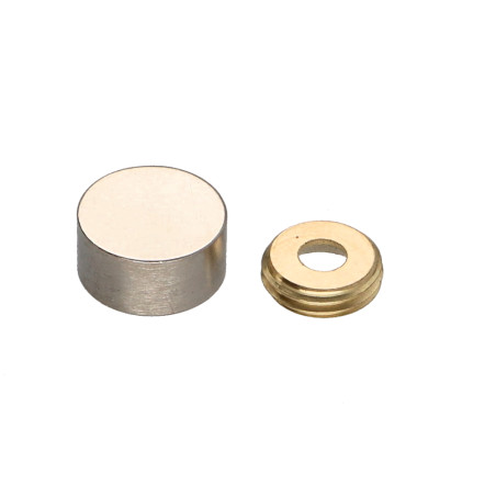 1 x Zylindrische Abdeckkappe (eine Rosette und eine Abdeckkappe) Nickel Messing Durchmesser 12 Schraube 2,5