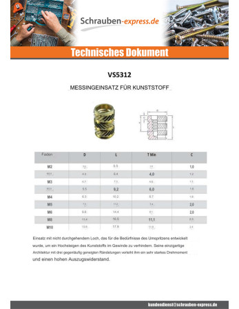 1 x Einsatz Messing FLOWFIX M3,5 x 9,2