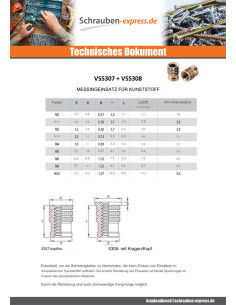 Einsatz Mit Kopf BROACHFIX Messing M3,5 x 6,3 2