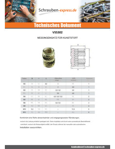 Einsatz TECHFIX Messing M3X5.7 2