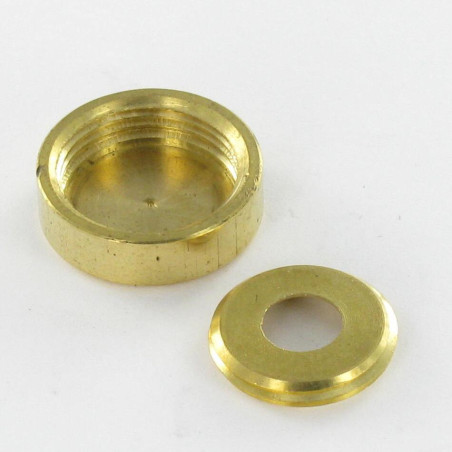 1 x Zylindrische Abdeckkappe (eine Rosette und eine Abdeckkappe) Messing HÖFLICH DIAM20 Für Schraube M5