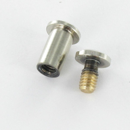 1 x Schraube Binder M4 Nickel Messing Für Klemmen 70 für 90