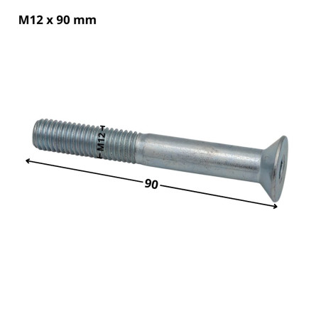 1 x Metallschrauben Innensechskant mit flachem Kopf Schraubenschlüssel 8 M12x90 Teilgewinde Klasse 10.9 Verzinkt