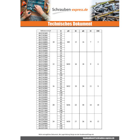 1 x Metallschrauben Schulter Schraubenschlüssel 4 M6/11 8x40 Klasse 12.9 Rohstahl