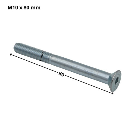 1 x Metallschrauben Innensechskant mit flachem Kopf Schraubenschlüssel 6 M10X80 Teilgewinde Klasse 10.9 Verzinkt