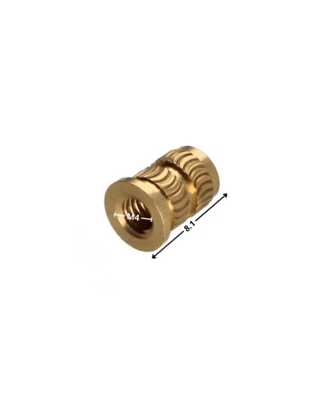 1 x Einsatz Mit Kopf HEATFIX Messing M4x8.1