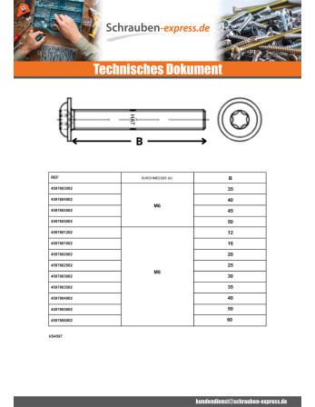 1 x Metallschrauben Flachkopf Kreuzschlitz mit...
