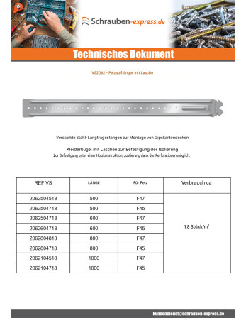 1 x Suspension Lang Secable 1040 für F45 Fell