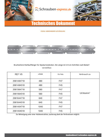 1 x Suspension Lang Secable 1040 für F45 Fell