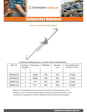 1 x Suspension Einstellung schnell 30x60