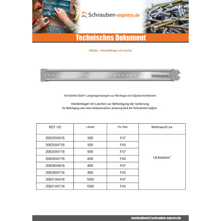 1 x Suspension Secable 480 für F45 Fell