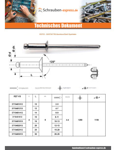 Nieten geschält GOSTAR Aluminium Stahlgewinde... 2
