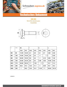 Schlossschraube M12x200 Teilgewinde Verzinkt 2