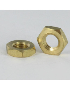 Sechskant-Flachmutter/Kontermutter M12 Dicke 6 Messing