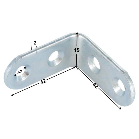 1 x Halterungen 42x42x15 4 Löcher Durchmesser 4,5 Verzinkt
