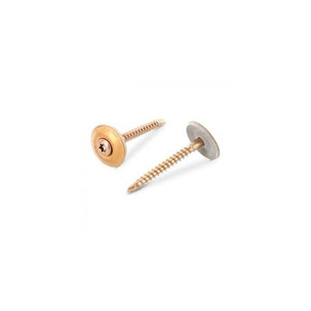 1 x Holzschrauben Flacher Senkkopf T20 4,5 x 35 Edelstahl A2 Kupfer Scheibe mit EPDM Neopren-Dichtung 20