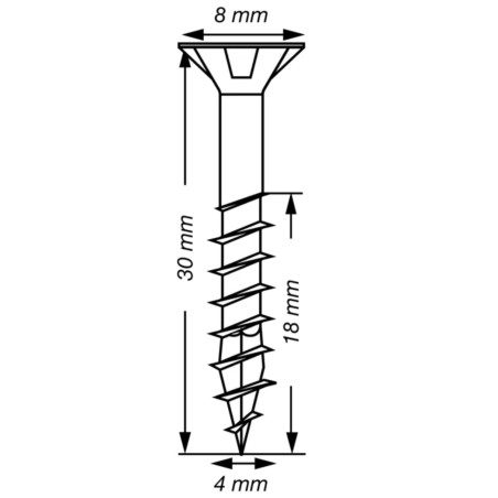1 x Spax T-STAR MEHR Senkkopfschraube T20 Edelstahl A2 4x30 Mit Gewinde 18