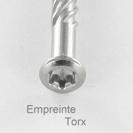 1 x Terrassenschrauben TEKOR Flacher Senkkopf T20 4,5 x 50 cut Bohrspitze mit Typ 17 Spitze Edelstahl Edelstahl C1 AISI