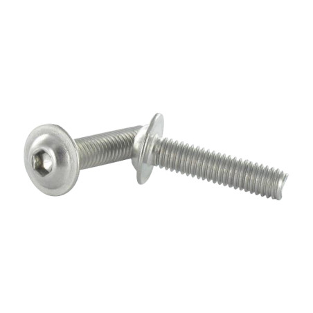1 x Metallschrauben Flachrundschraube mit Innensechskant Kreuzschlitz mit Flansch M6x20 Schraubenschlüssel 4 Edelstahl A2