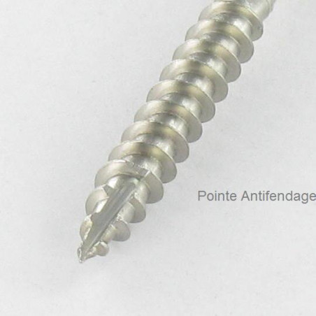 1 x Terrassenschrauben TEKOR Doppelgewinde Senkkopfschraube T25 5X70 cut Bohrspitze mit Typ 17 Spitze Edelstahl A2