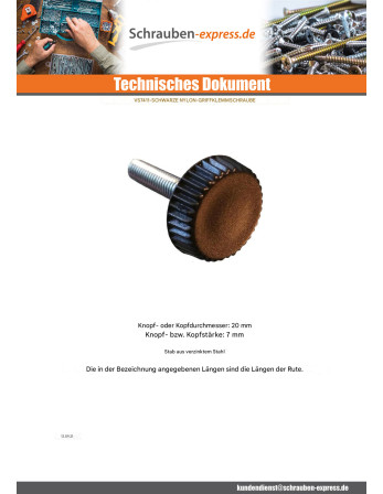 1 x Spitze Klemmen schwarzes Nylon M6x15...